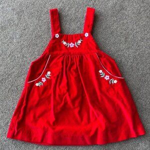 Vintage Baby Togs Floral Embroidered Shoulder Strap Dress Baby Girls Size 3T